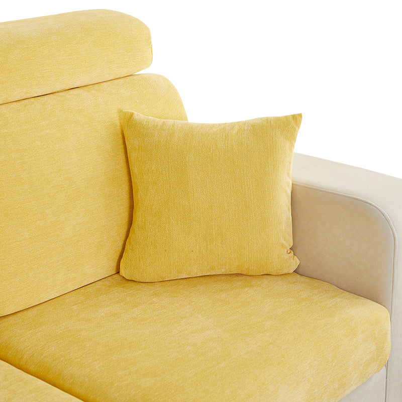 Pillowcase 45X45cm Pastel Yellow Polyester Chenille Thick Stretchable Cushion