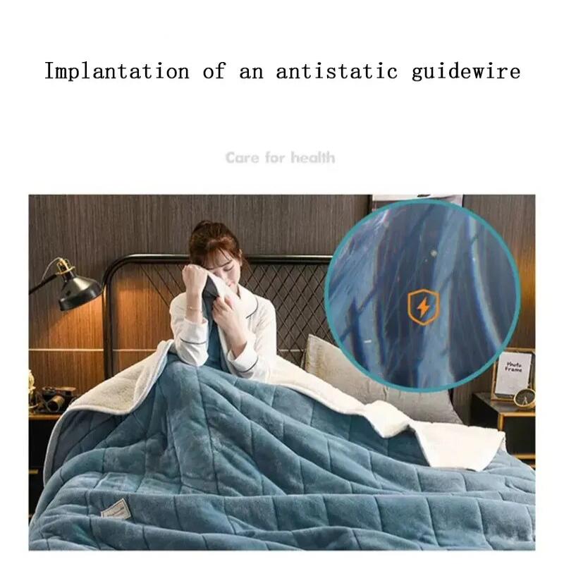 Light Grey Fleece Blanket Autumn Winter Warm 3 Layers Flannel 150X200cm