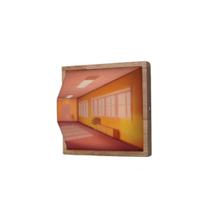 Checked 3D Illusion Night Light Gallery Bedside Picture Style Modern Simulate Sunshine Drawing