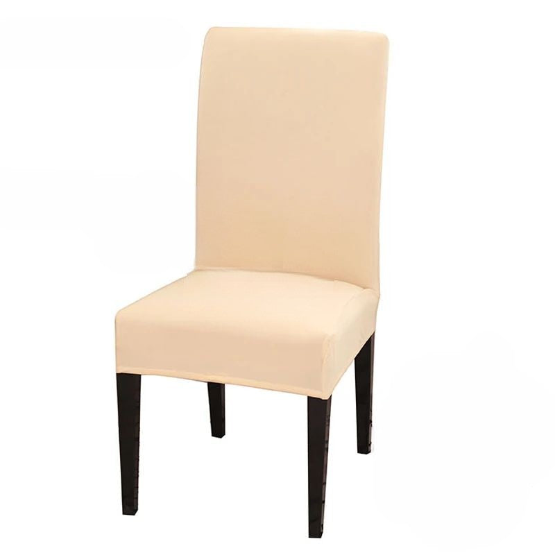 Chair Cover Beige Anti Dirt Waterproof Elastic Material For Dining Room Kitchen