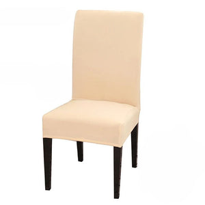 Chair Cover Beige Anti Dirt Waterproof Elastic Material For Dining Room Kitchen