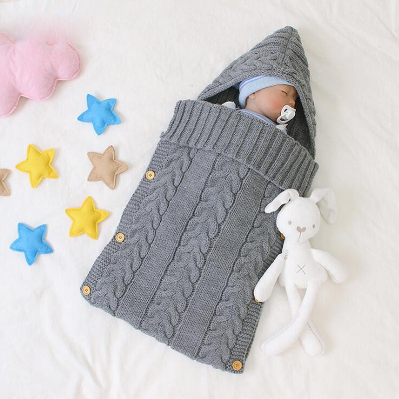 Autumn Winter Newborn Baby Boy Girl Knit Sleeping Bag Clothes Infant