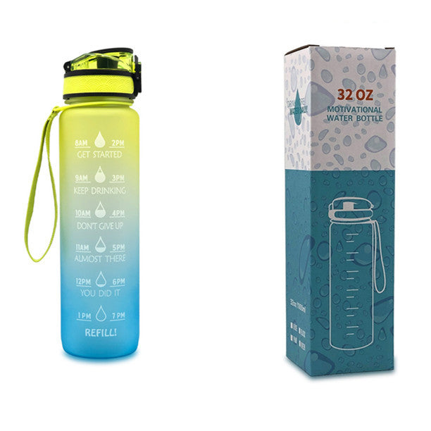 1 Litre Tritan Water Bottle With Time Marker For Sports And Fitness Activities