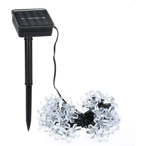 Garden Outdoor Lighting 7M 50 Leds Peach Blossom Flower Solar String Lights