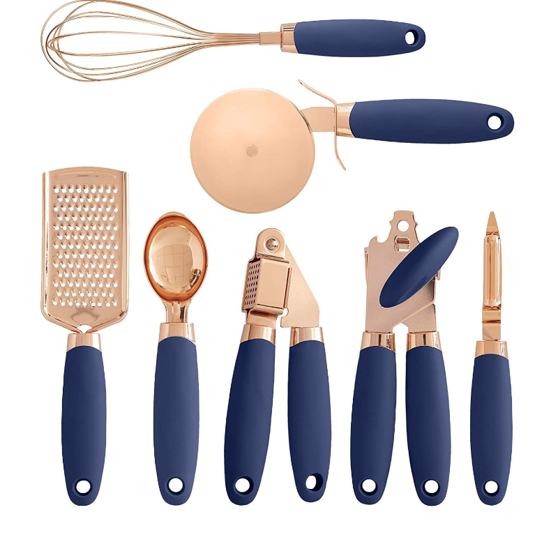 7Pcs Soft Touch Rose Gold Kitchen Utensils Set