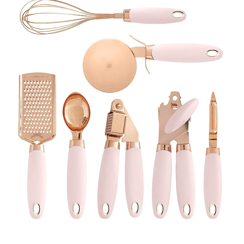 7Pcs Soft Touch Rose Gold Kitchen Utensils Set