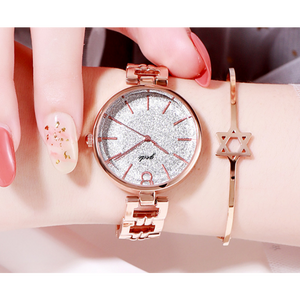 Shiny Gypsophila Fashion Ladies Watch Waterproof Trend Steel Band Simple