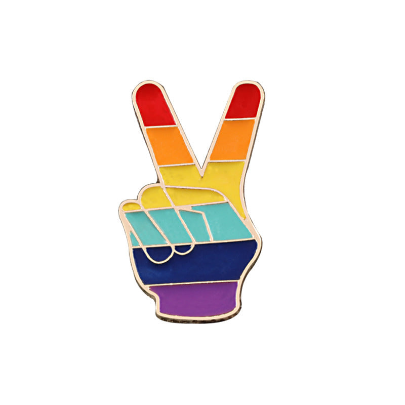 Veile Studios Six Colour Rainbow Corsage Metal Badge Brooch Pin Coat Accessories Jewelry Female