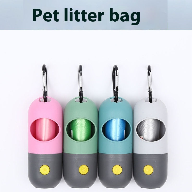 Led Light Pet Waste Bag Dispenser For Dogs Cats With Poop Scooper And Bags