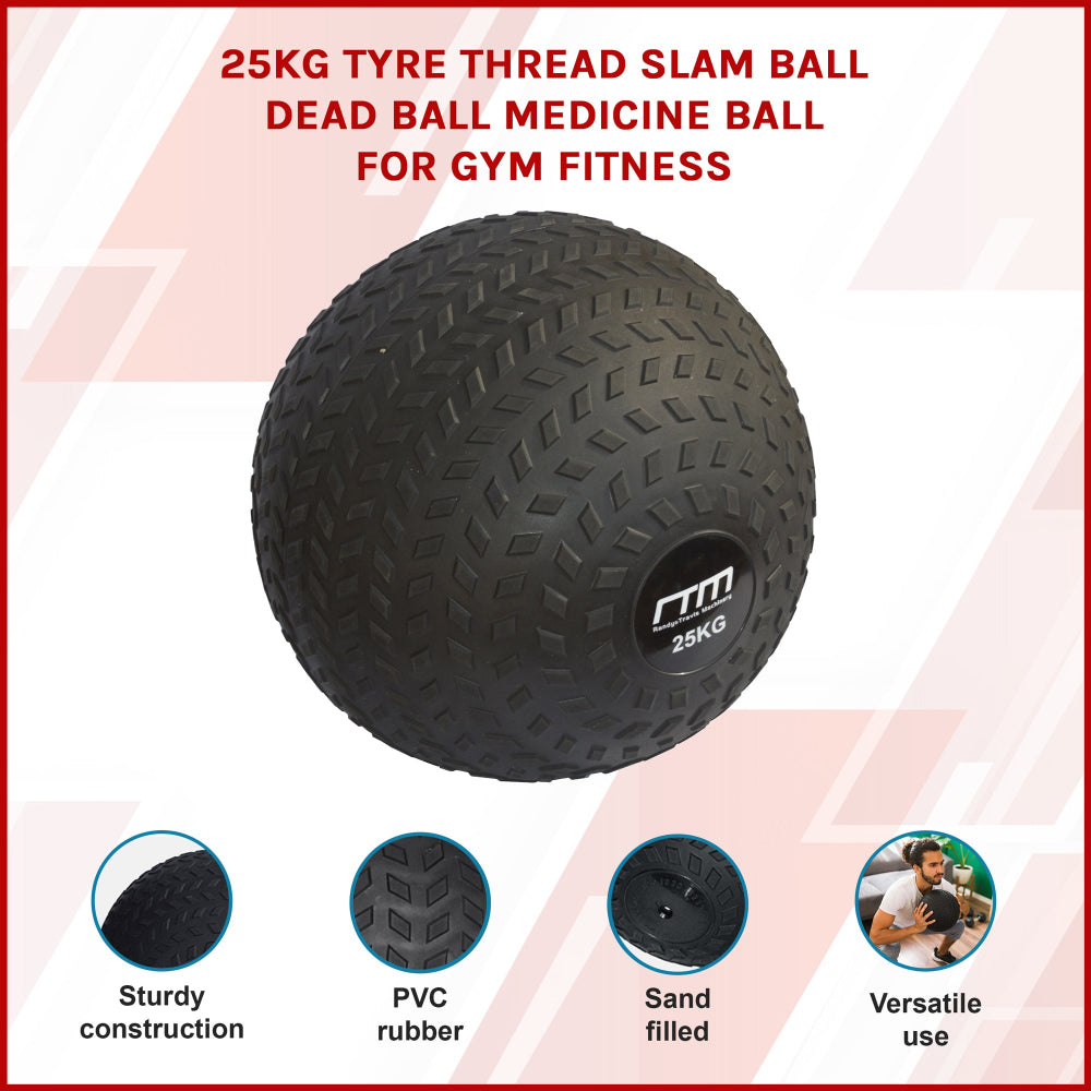 25Kg Tyre Thread Slam Ball Dead Medicine For Gym Fitness