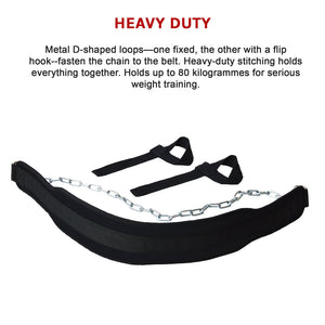 Weight Lifting Belt Gym Back Pull Up Chain Dipping Body Building Training