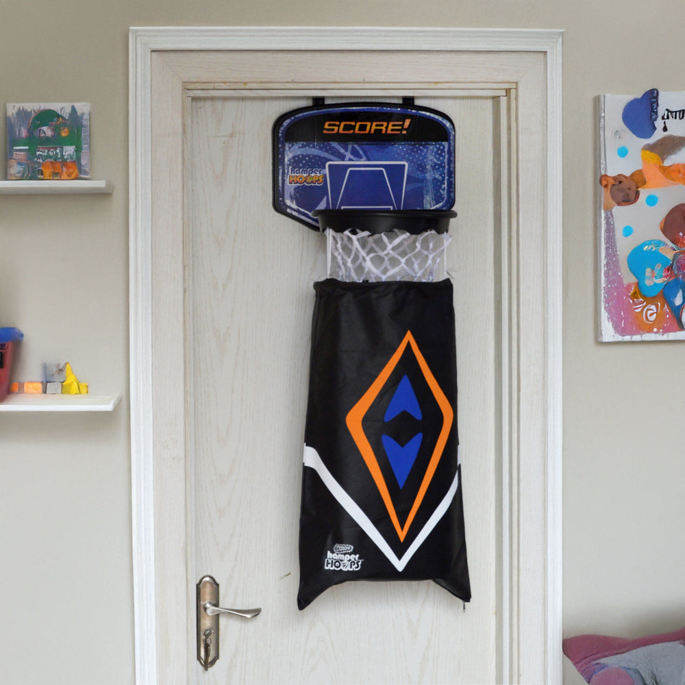 Hamper Basketball Laundry Hoop Hanging Clothes Storage Kids Fun Door Bag