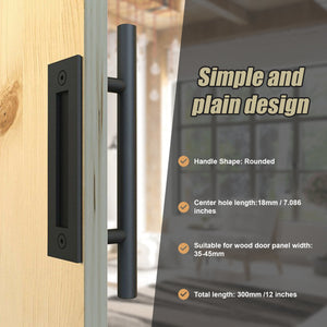 Carbon Steel Door Handle & Flush Pull Wood Gate Hardware 12"