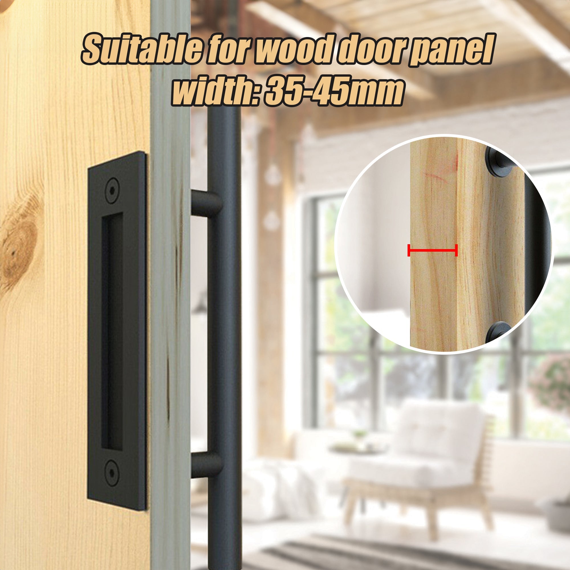 Carbon Steel Door Handle & Flush Pull Wood Gate Hardware 12"