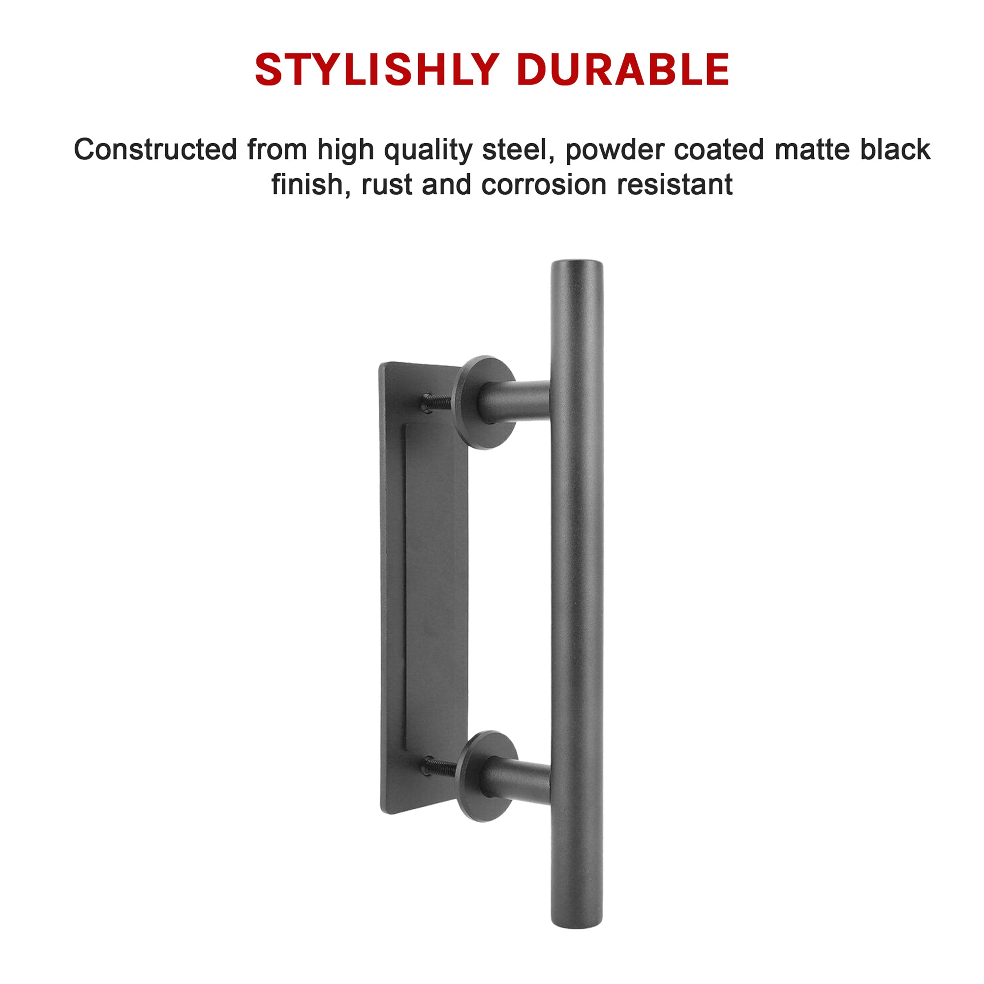 Carbon Steel Door Handle & Flush Pull Wood Gate Hardware 12"