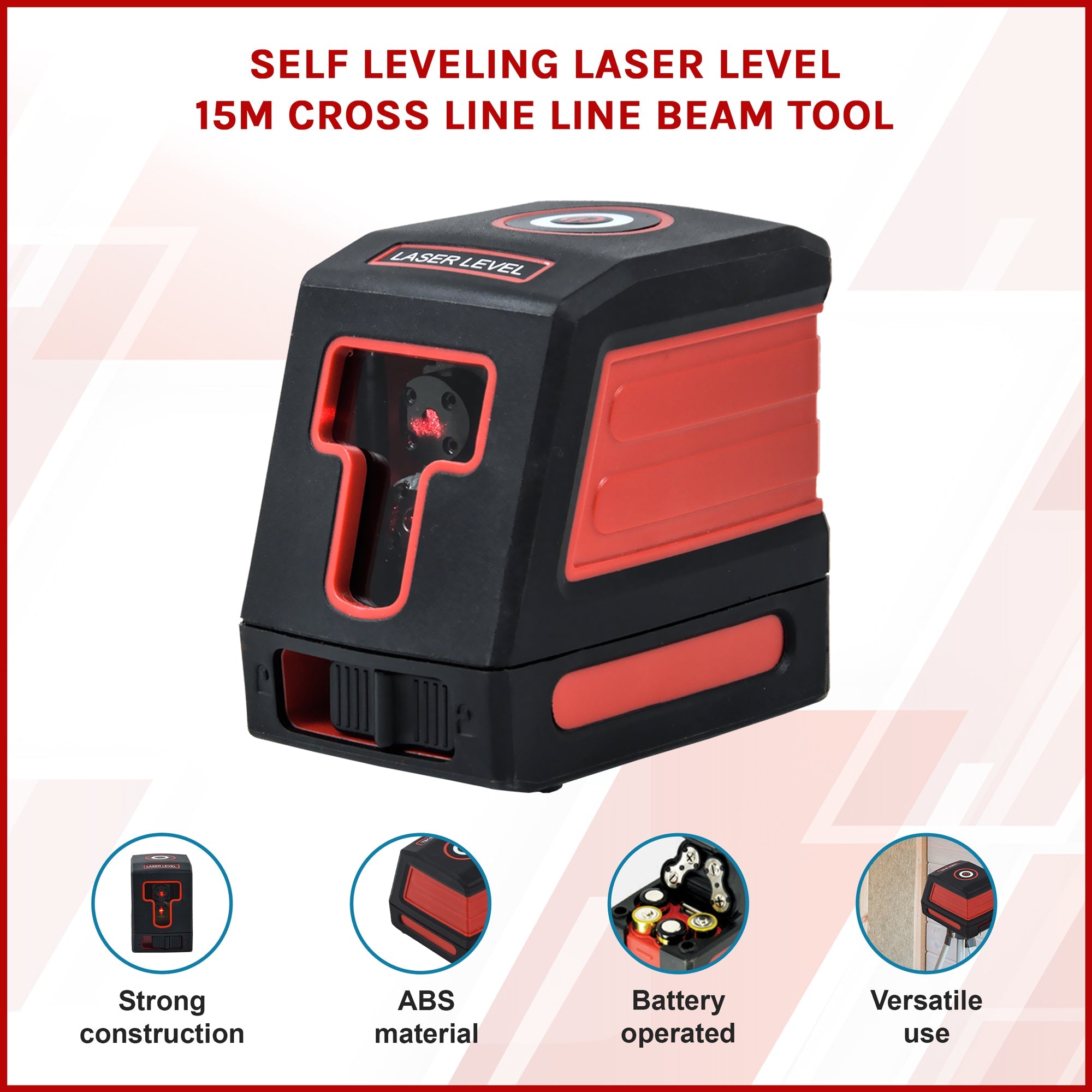 Self Leveling Laser 15M Cross Line Beam Tool
