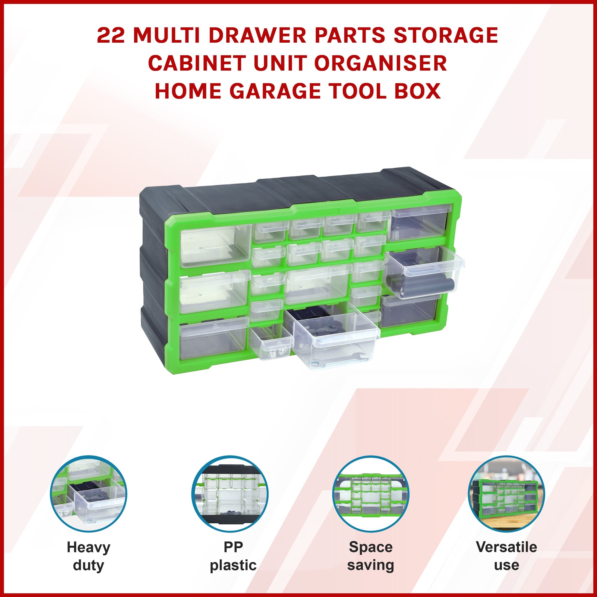 22 Multi Drawer Parts Storage Cabinet Unit Organiser Home Garage Tool Box