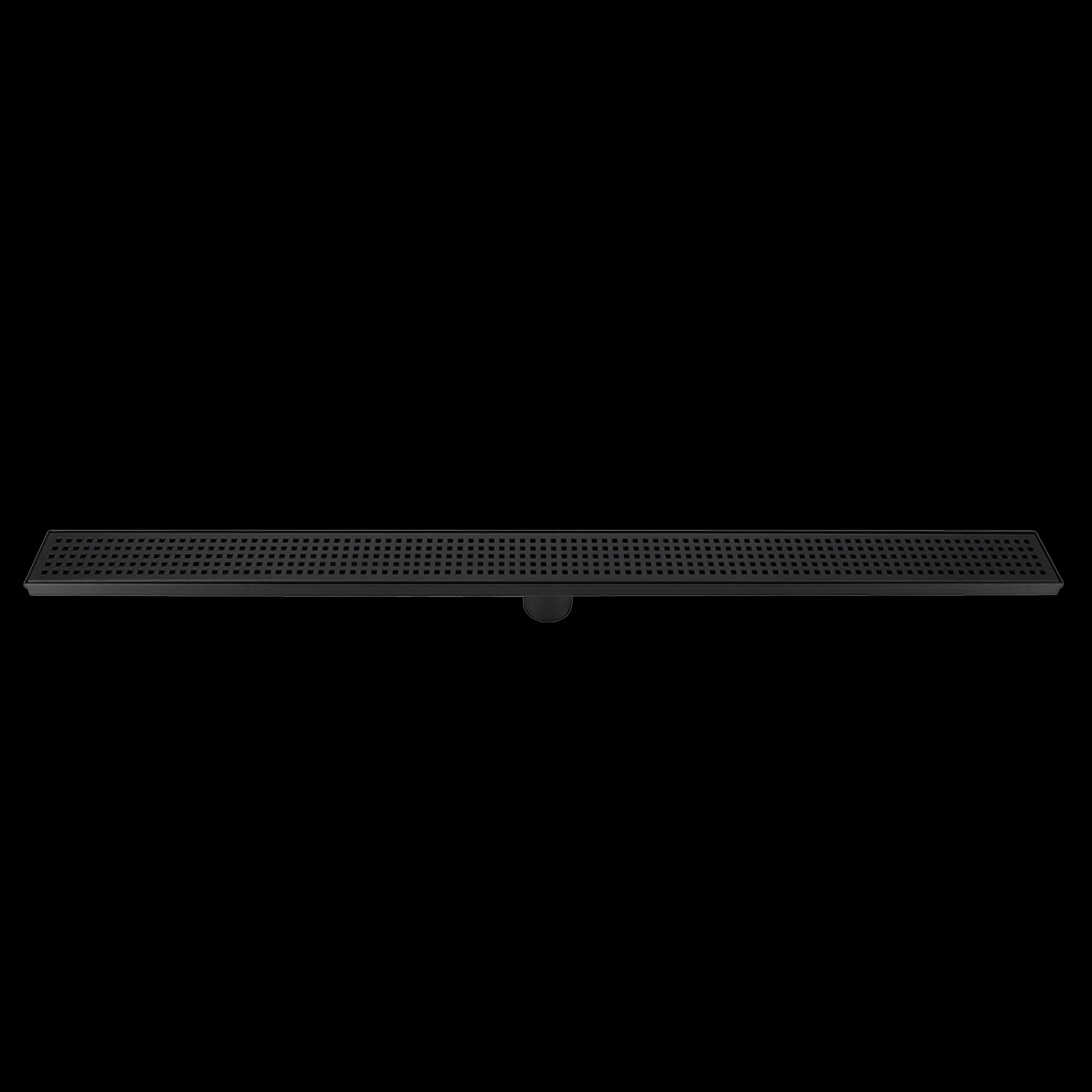 1000mm Bathroom Shower Black Grate Drain w/Centre outlet Floor Waste Square Pattern