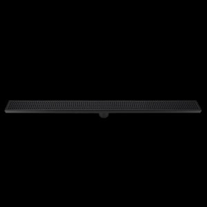 1000mm Bathroom Shower Black Grate Drain w/Centre outlet Floor Waste Square Pattern