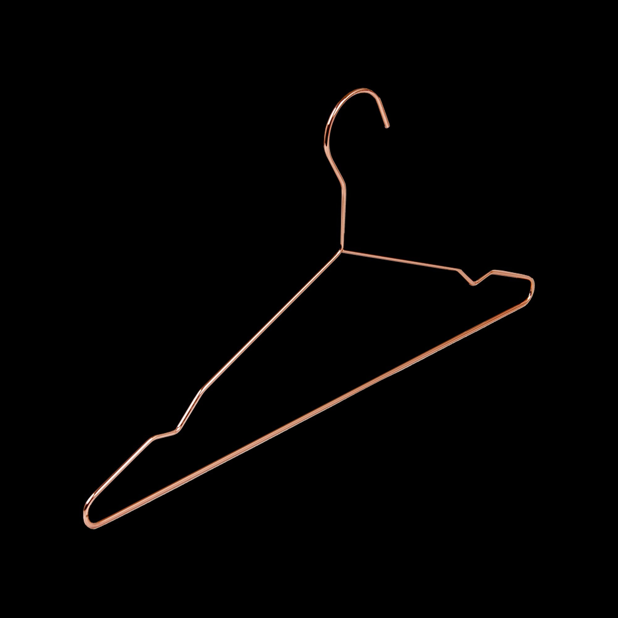 Adult 16.5" Rose Gold Shiny Metal Wire Coat Suit Top Clothes Hangers (30Pc Per Set)