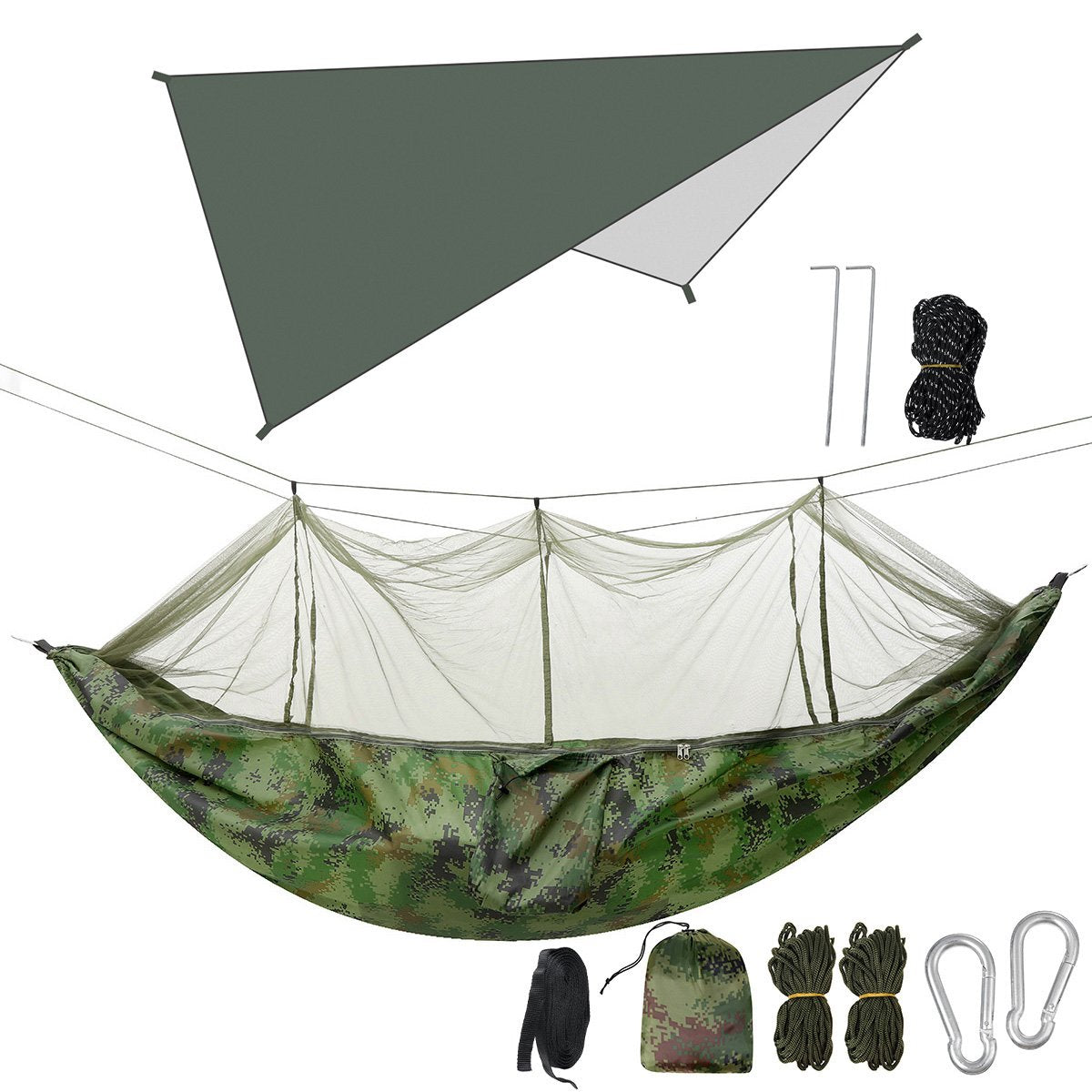 Double Person Hammock With Awning And Mosquito Net Outdoor Camping