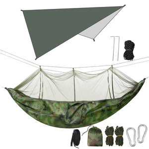 Double Person Hammock With Awning And Mosquito Net Outdoor Camping