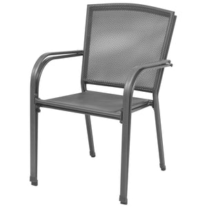 Stackable Garden Chairs 2 Pcs Steel Grey