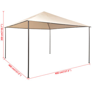 Gazebo Pavilion Tent Canopy 4X4 M Steel Beige