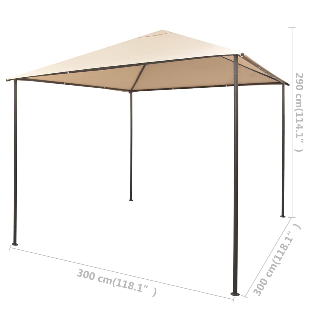 Gazebo Pavilion Tent Canopy 3X3 M Steel Beige