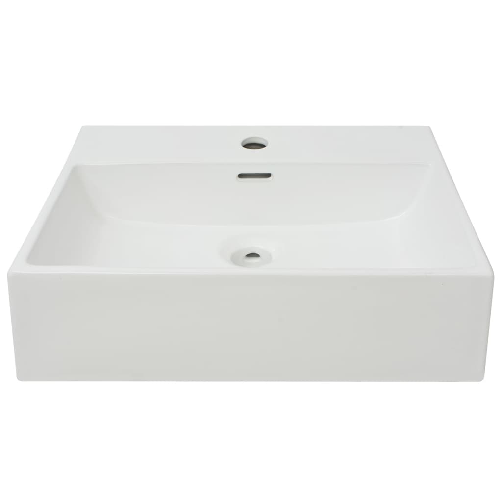 Basin With Faucet Hole Ceramic White 51.5X38.5X15 Cm