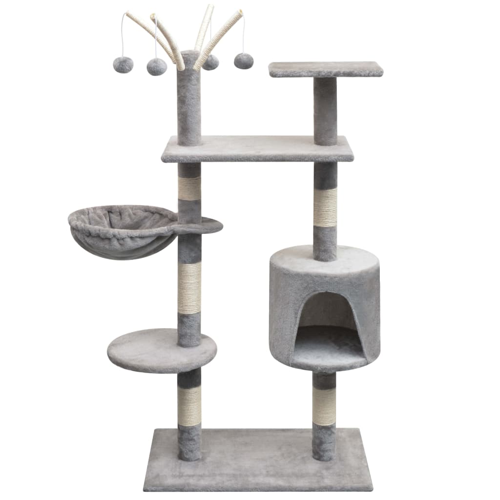 Cat Tree With Sisal Scratching Posts 125 Cm Grey