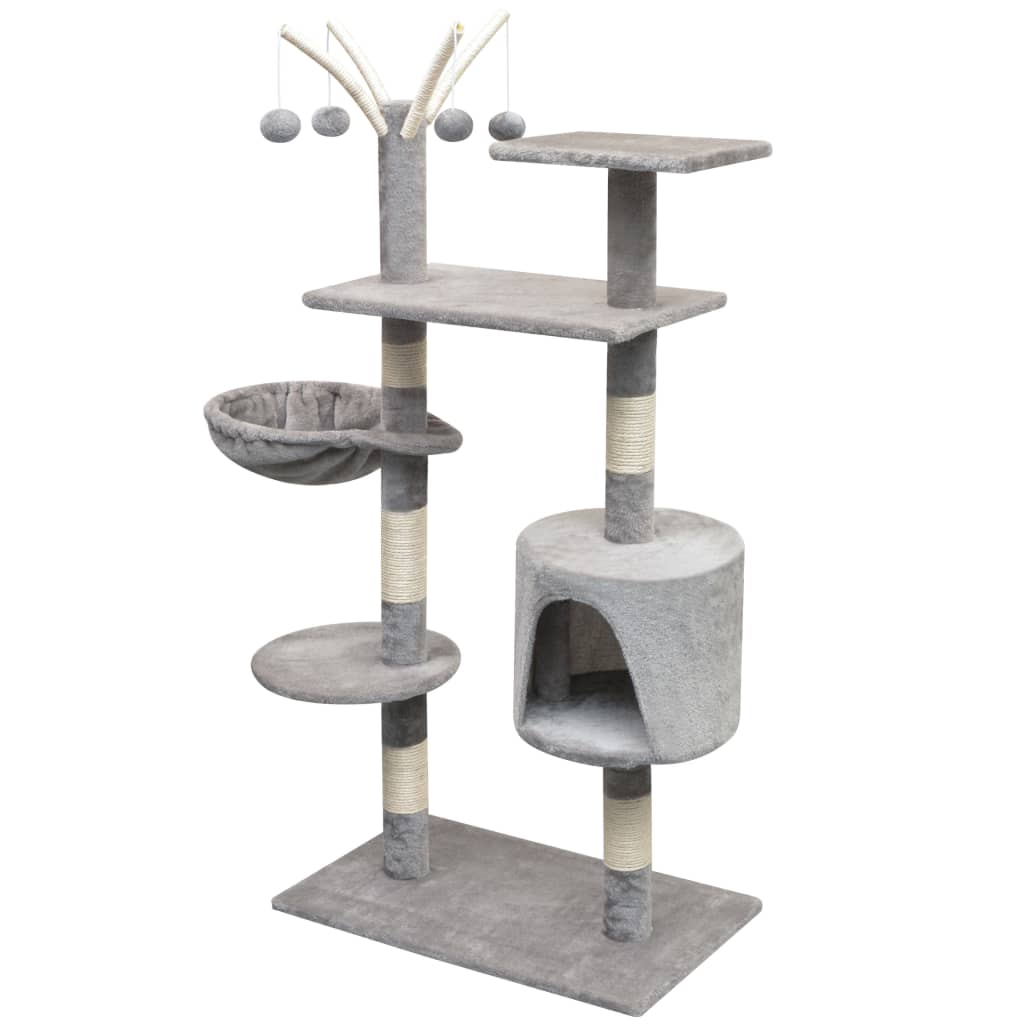 Cat Tree With Sisal Scratching Posts 125 Cm Grey