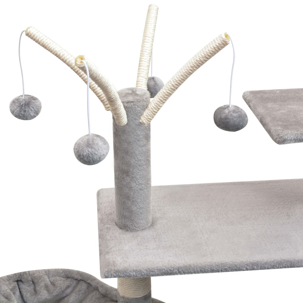 Cat Tree With Sisal Scratching Posts 125 Cm Grey