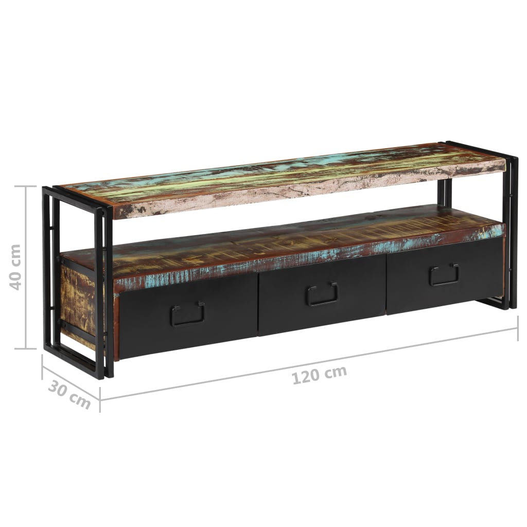 Tv Cabinet Solid Reclaimed Wood 120X30x40 Cm