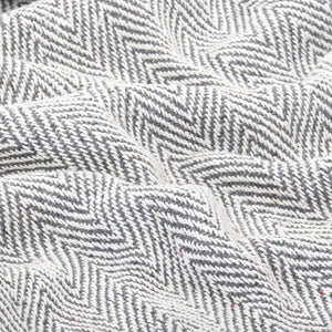 Throw Cotton Herringbone Grey