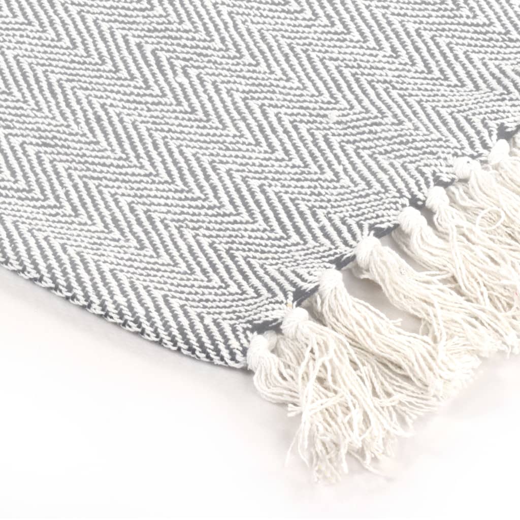 Throw Cotton Herringbone 220X250 Cm Grey