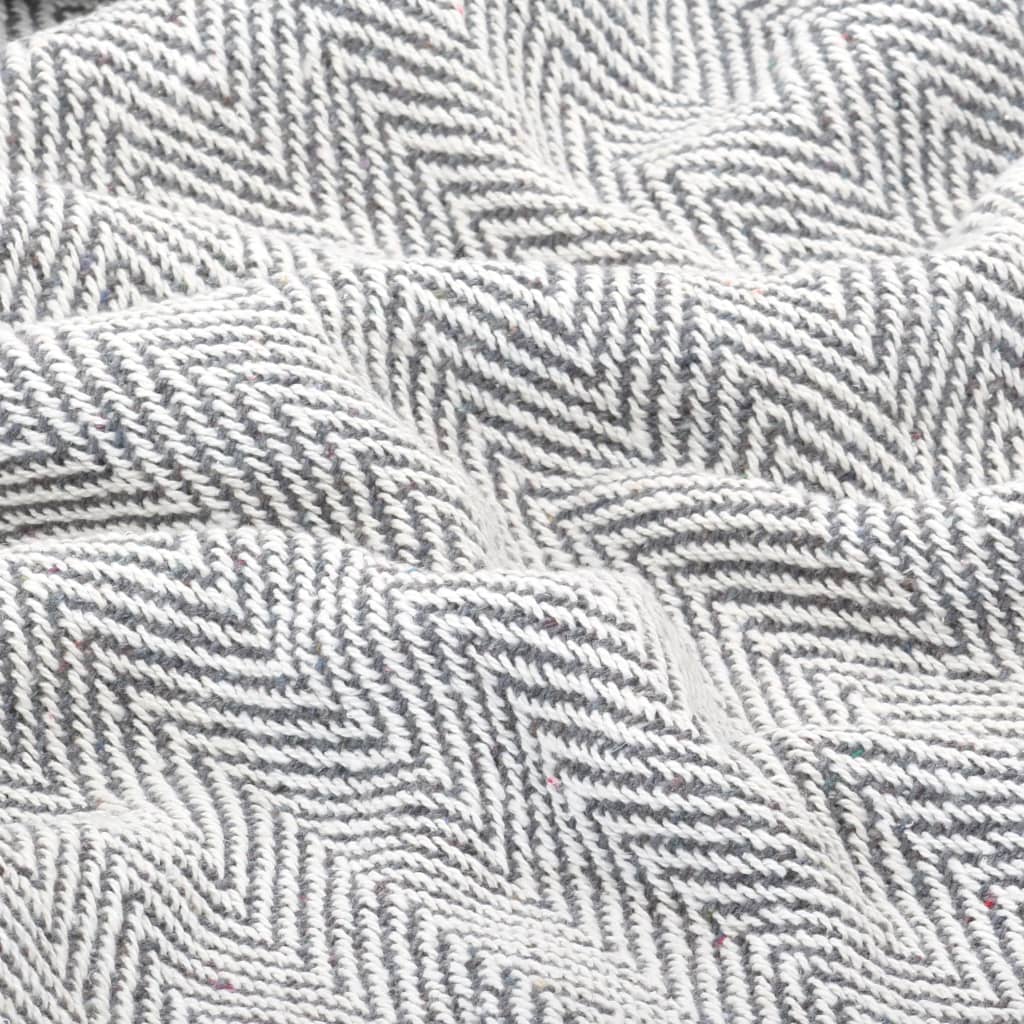 Throw Cotton Herringbone 220X250 Cm Grey