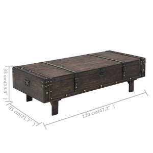 Coffee Table Solid Wood Vintage Style 120X55x35 Cm