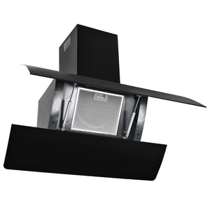 Wall Mounted Range Hood Stainless Steel 756 M/H 90 Cm Black