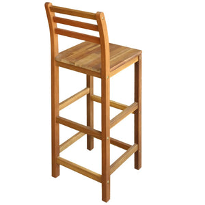 Bar Chairs 2 Pcs Solid Acacia Wood