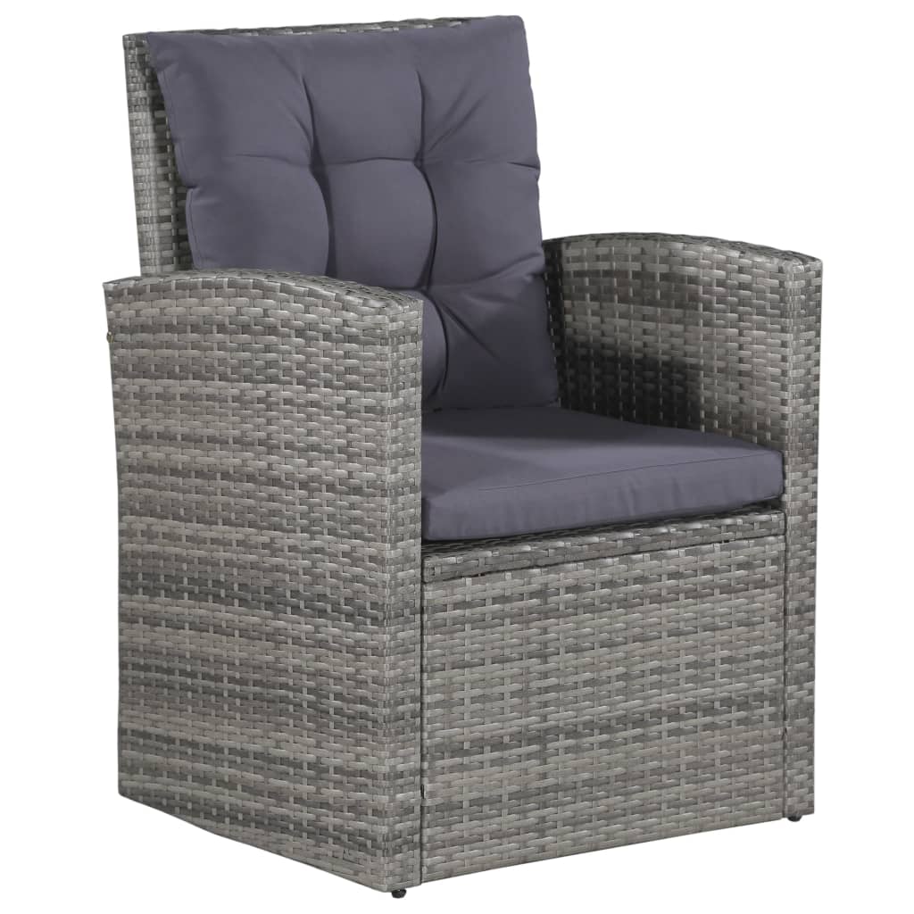 6 Piece Garden Lounge Set With Cushions Poly Rattan Grey