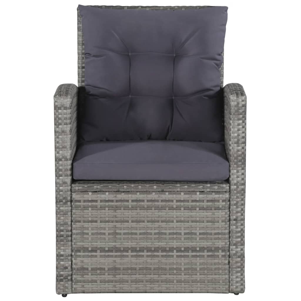 6 Piece Garden Lounge Set With Cushions Poly Rattan Grey