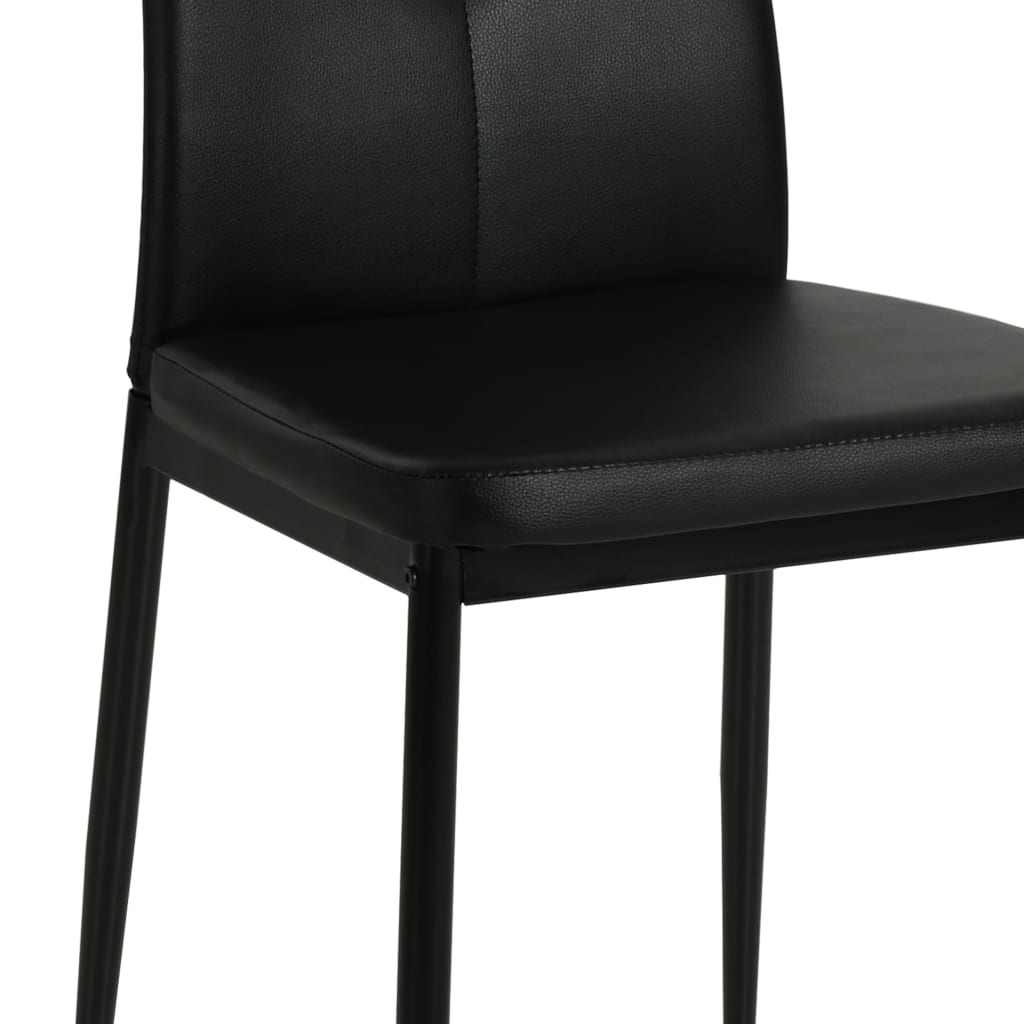 Dining Chairs 4 Pcs Black Faux Leather