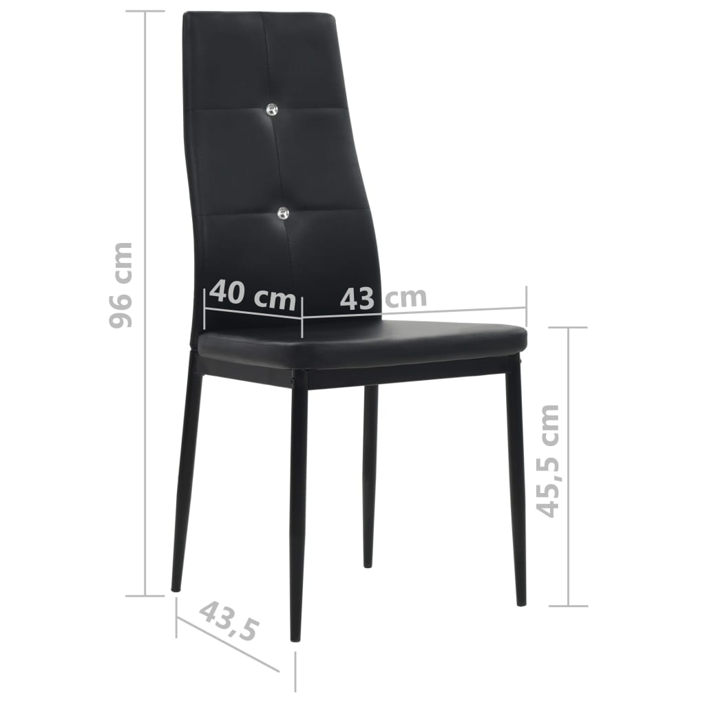 Dining Chairs 4 Pcs Black Faux Leather