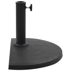 Parasol Base Half Round Polyresin 9 Kg Black