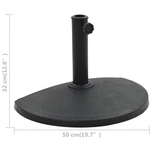 Parasol Base Half Round Polyresin 9 Kg Black