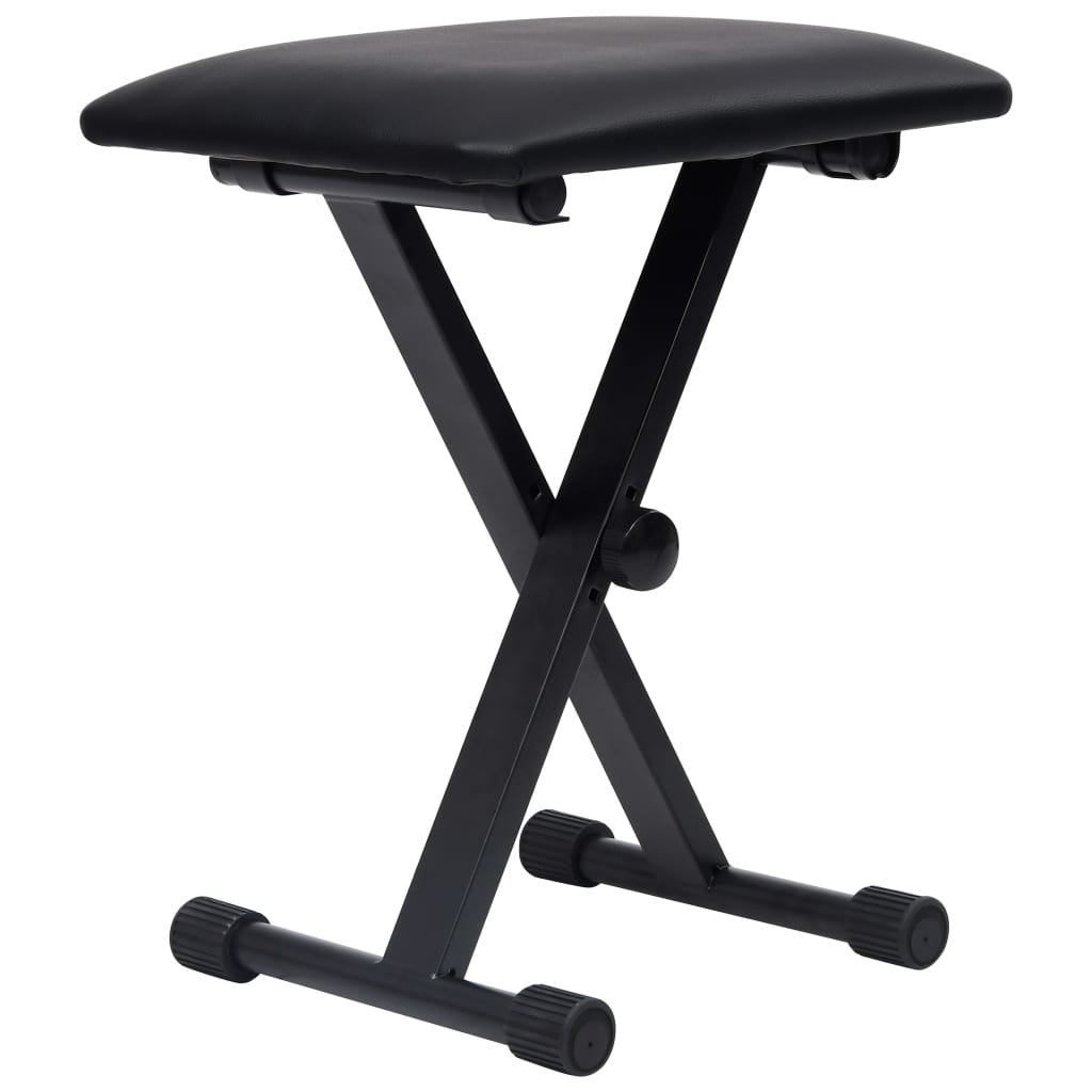 Double Braced Keyboard Stand And Stool Set Black