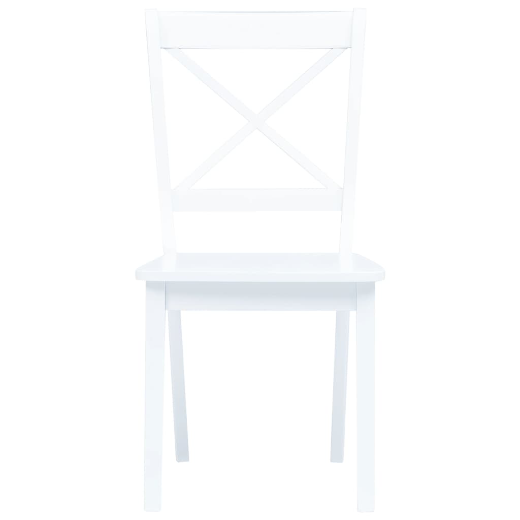 Dining Chairs 4 Pcs White Solid Rubber Wood