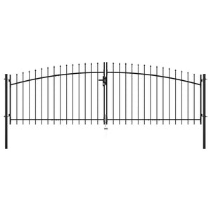 Double Door Fence Gate With Spear Top 400X150 Cm