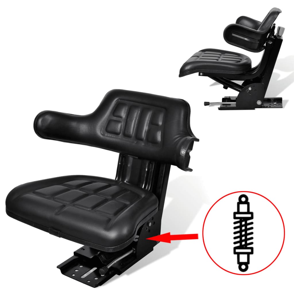 Tractor Seat With Suspension Black